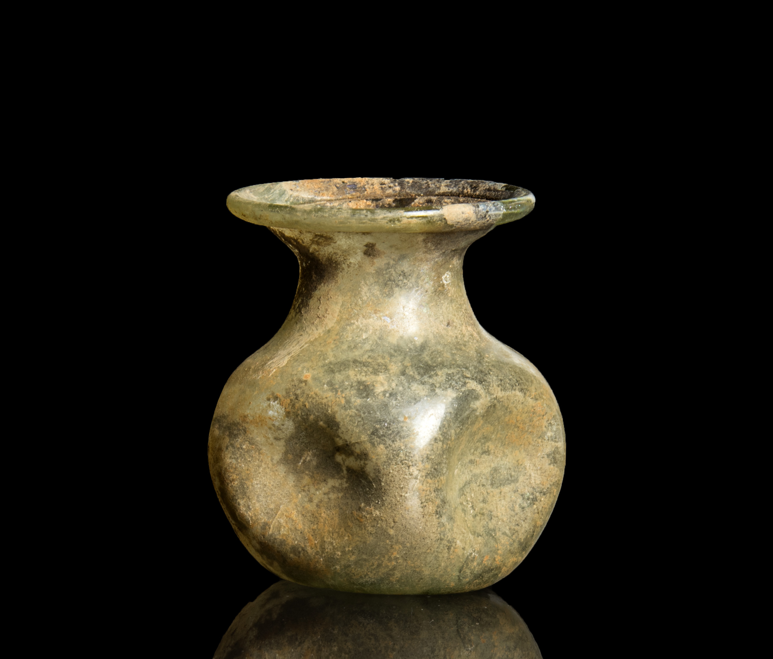 Roman glass jar with indented sides - Image 3